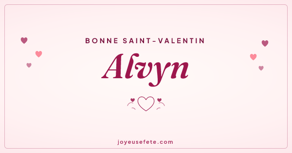Image « Bonne Saint-Valentin Alvyn » au format large