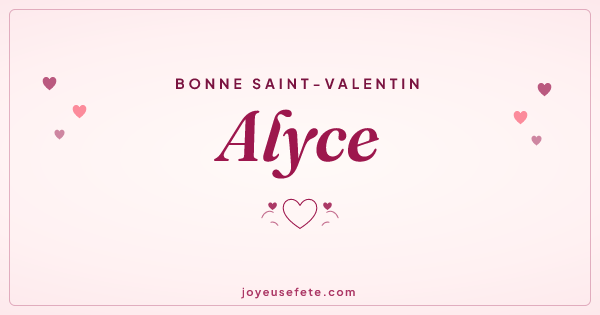 Image « Bonne Saint-Valentin Alyce » au format large