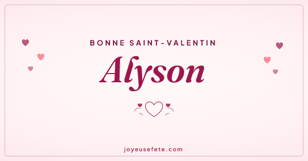 Image « Bonne Saint-Valentin Alyson » au format large