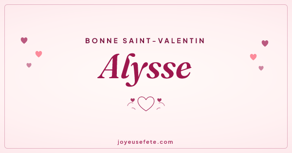 Image « Bonne Saint-Valentin Alysse » au format large