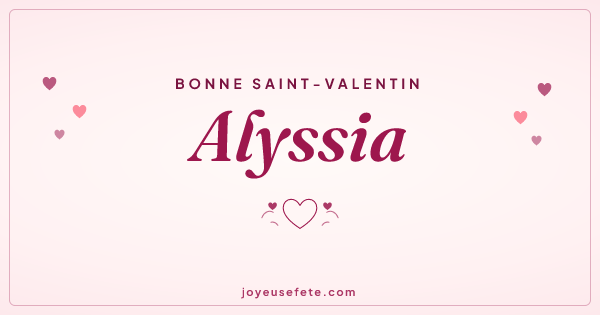 Image « Bonne Saint-Valentin Alyssia » au format large