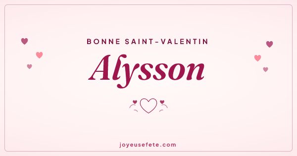 Image « Bonne Saint-Valentin Alysson » au format large