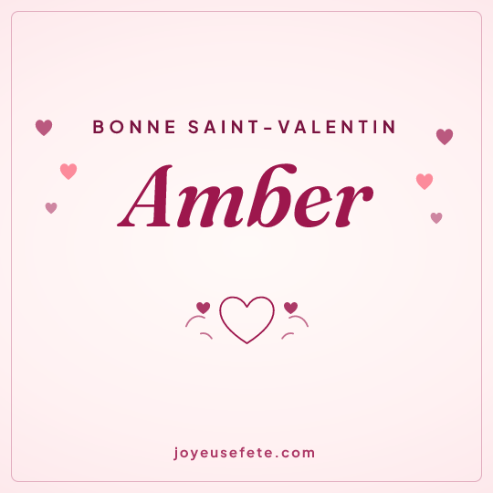 Image carrée « Bonne Saint-Valentin Amber » pour WhatsApp