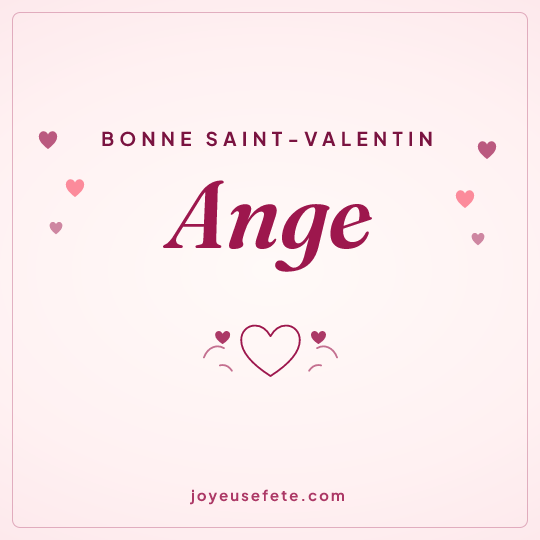 Image carrée « Bonne Saint-Valentin Ange » pour WhatsApp