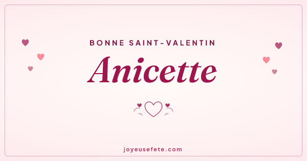 Image « Bonne Saint-Valentin Anicette » au format large