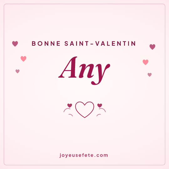Image carrée « Bonne Saint-Valentin Any » pour WhatsApp