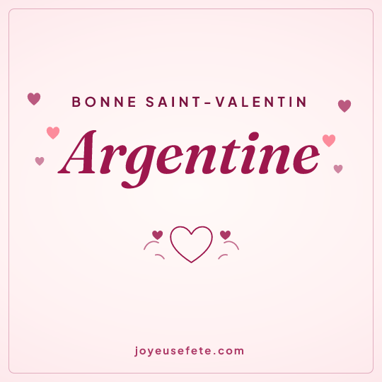 Image carrée « Bonne Saint-Valentin Argentine » pour WhatsApp