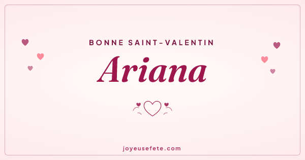 Image « Bonne Saint-Valentin Ariana » au format large