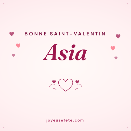 Image carrée « Bonne Saint-Valentin Asia » pour WhatsApp