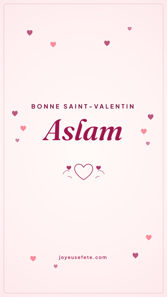 Image « Bonne Saint-Valentin Aslam » au format story
