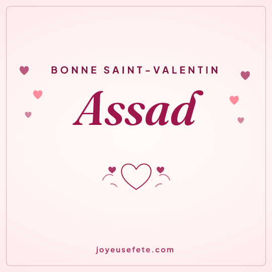 Image carrée « Bonne Saint-Valentin Assad » pour WhatsApp