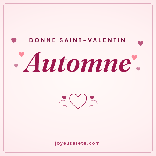 Image carrée « Bonne Saint-Valentin Automne » pour WhatsApp