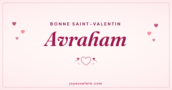 Image « Bonne Saint-Valentin Avraham » au format large