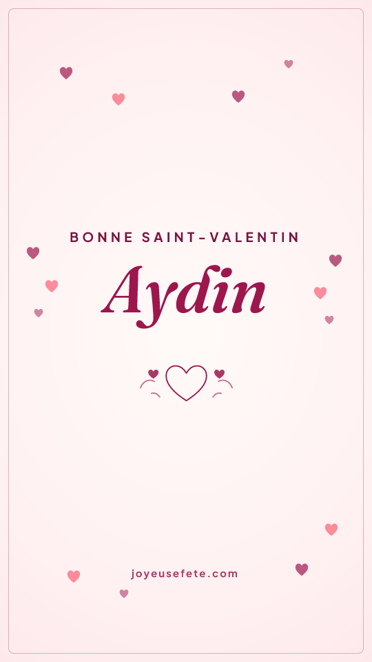 Image « Bonne Saint-Valentin Aydin » au format story