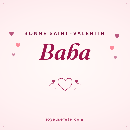 Image carrée « Bonne Saint-Valentin Baba » pour WhatsApp