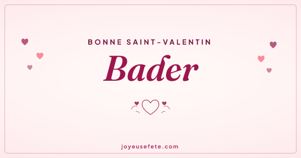 Image « Bonne Saint-Valentin Bader » au format large