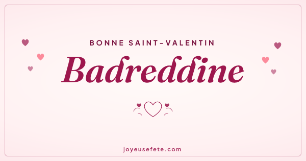 Image « Bonne Saint-Valentin Badreddine » au format large