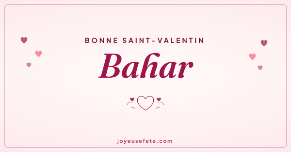 Image « Bonne Saint-Valentin Bahar » au format large