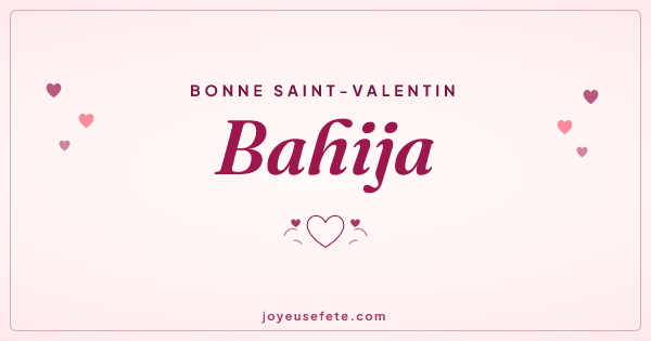 Image « Bonne Saint-Valentin Bahija » au format large