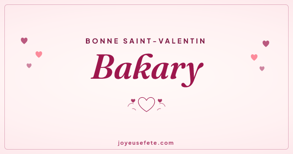 Image « Bonne Saint-Valentin Bakary » au format large