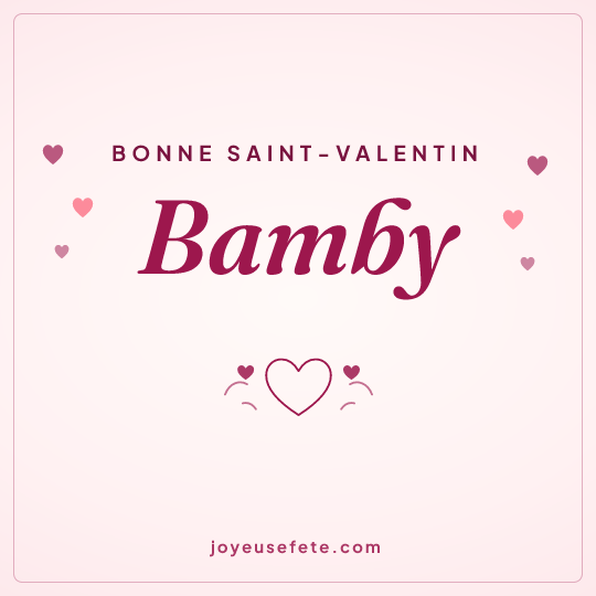 Image carrée « Bonne Saint-Valentin Bamby » pour WhatsApp
