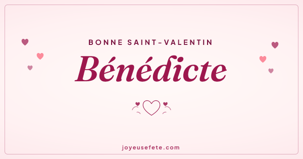 Image « Bonne Saint-Valentin Bénédicte » au format large