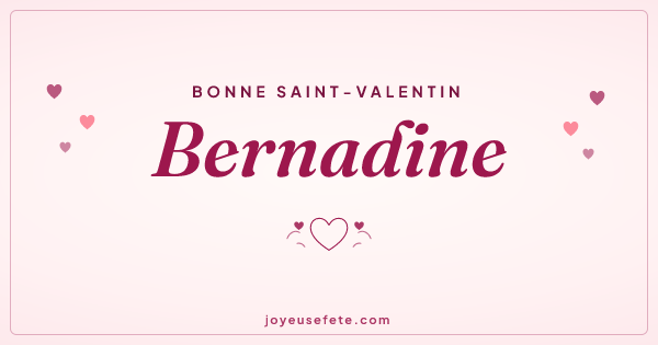Image « Bonne Saint-Valentin Bernadine » au format large