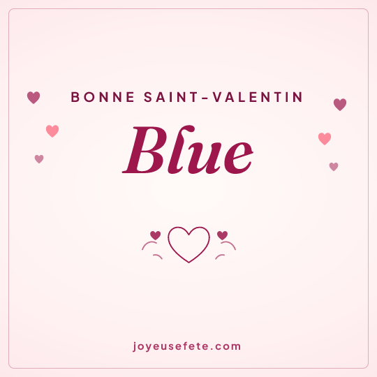 Image carrée « Bonne Saint-Valentin Blue » pour WhatsApp