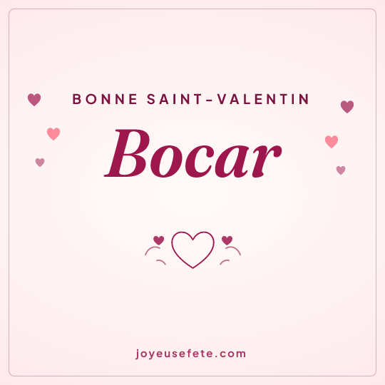 Image carrée « Bonne Saint-Valentin Bocar » pour WhatsApp