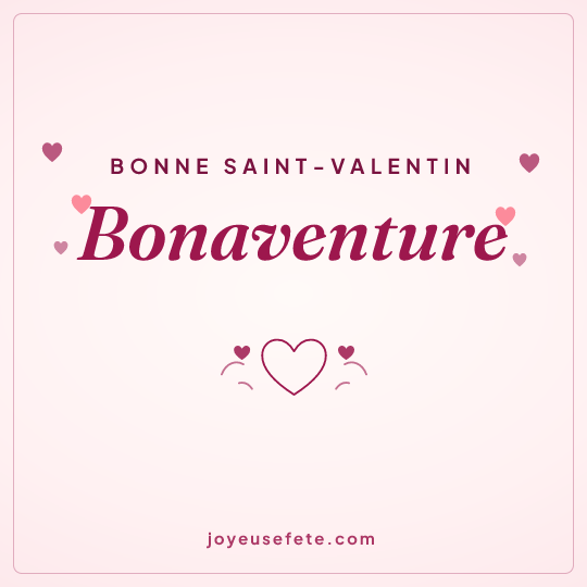 Image carrée « Bonne Saint-Valentin Bonaventure » pour WhatsApp