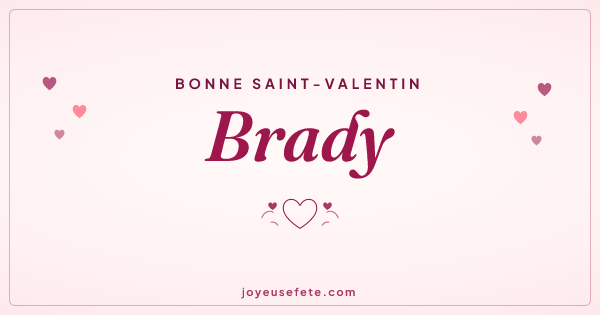 Image « Bonne Saint-Valentin Brady » au format large