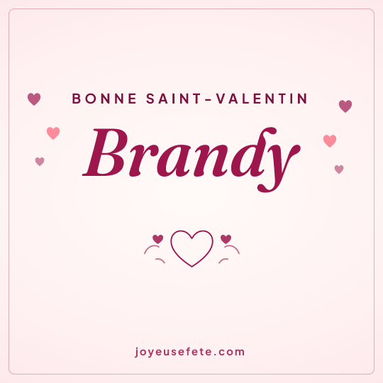 Image carrée « Bonne Saint-Valentin Brandy » pour WhatsApp