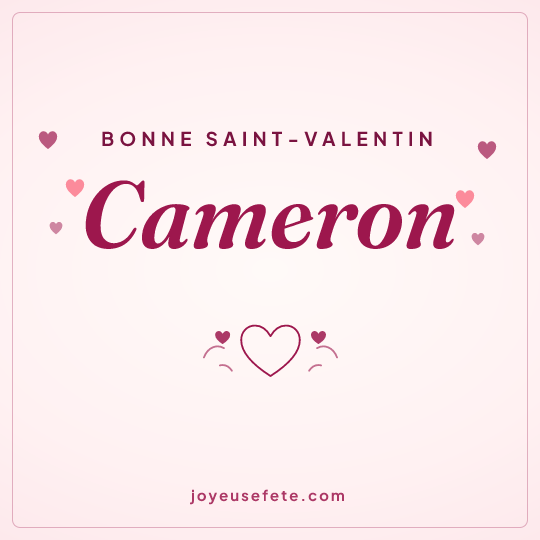 Image carrée « Bonne Saint-Valentin Cameron » pour WhatsApp