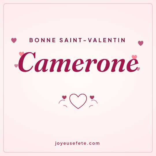Image carrée « Bonne Saint-Valentin Camerone » pour WhatsApp