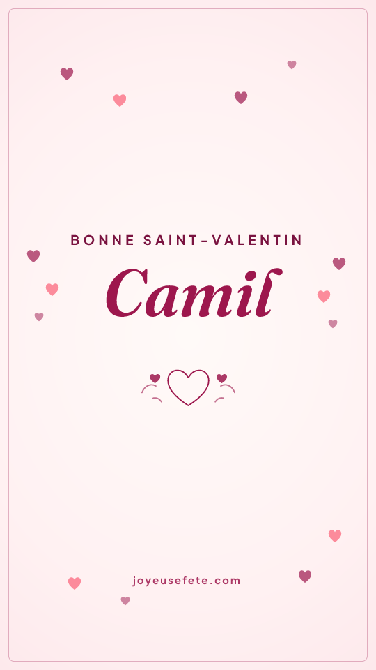 Image « Bonne Saint-Valentin Camil » au format story