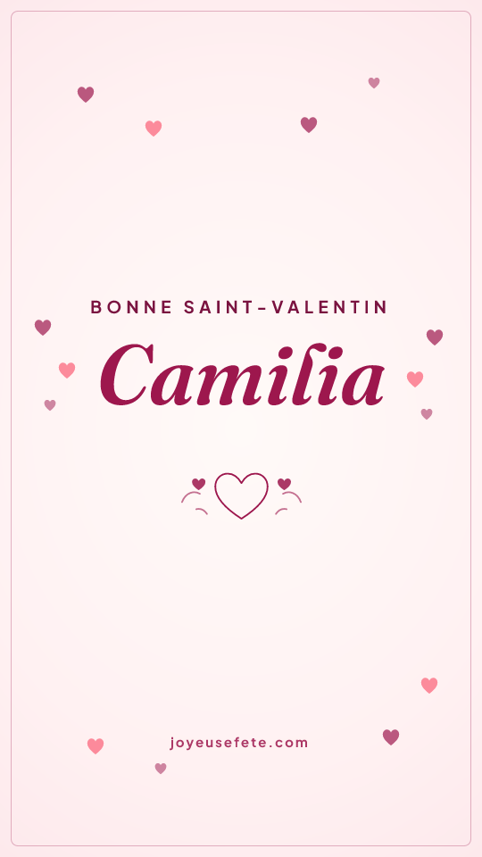 Image « Bonne Saint-Valentin Camilia » au format story