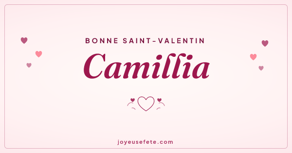 Image « Bonne Saint-Valentin Camillia » au format large