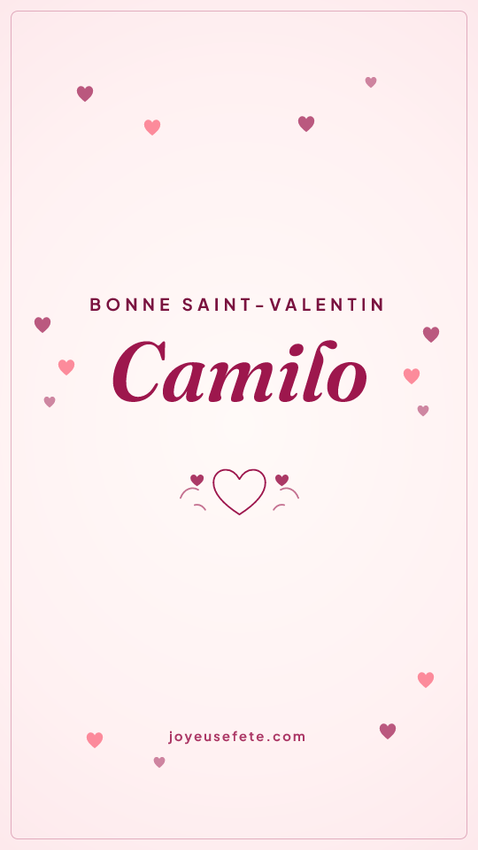 Image « Bonne Saint-Valentin Camilo » au format story