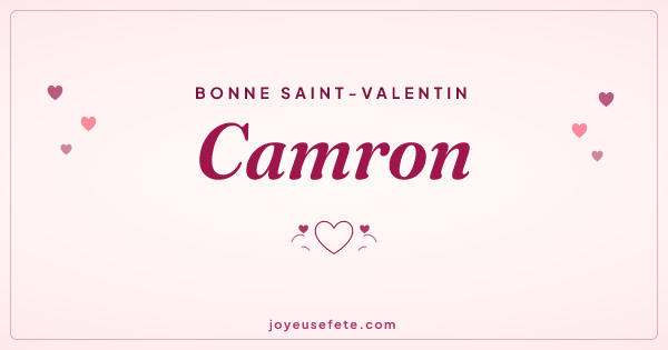 Image « Bonne Saint-Valentin Camron » au format large