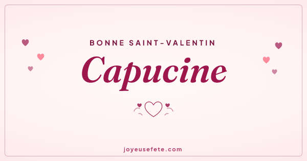 Image « Bonne Saint-Valentin Capucine » au format large