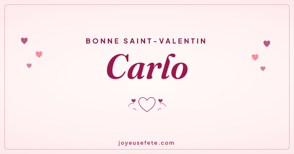 Image « Bonne Saint-Valentin Carlo » au format large