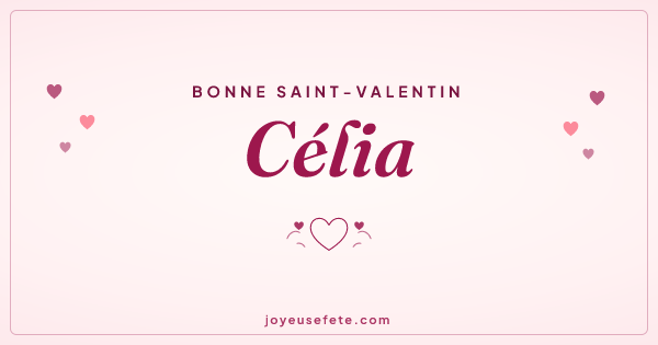 Image « Bonne Saint-Valentin Célia » au format large