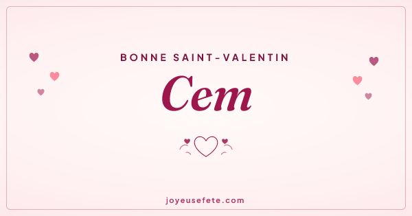 Image « Bonne Saint-Valentin Cem » au format large
