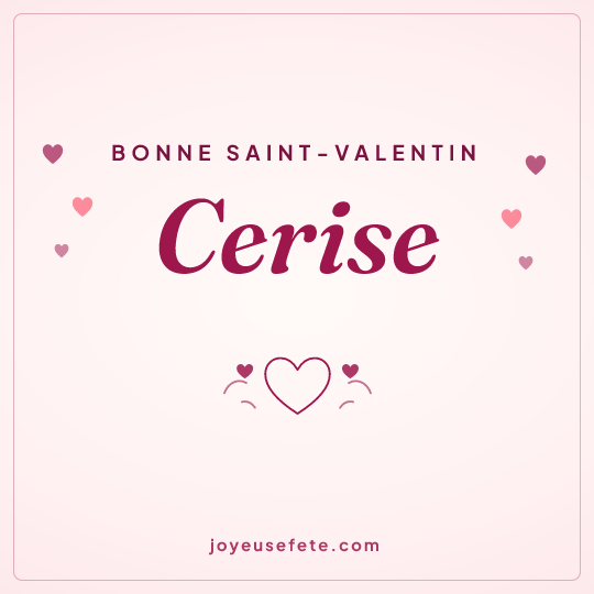 Image carrée « Bonne Saint-Valentin Cerise » pour WhatsApp
