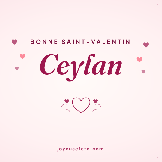 Image carrée « Bonne Saint-Valentin Ceylan » pour WhatsApp