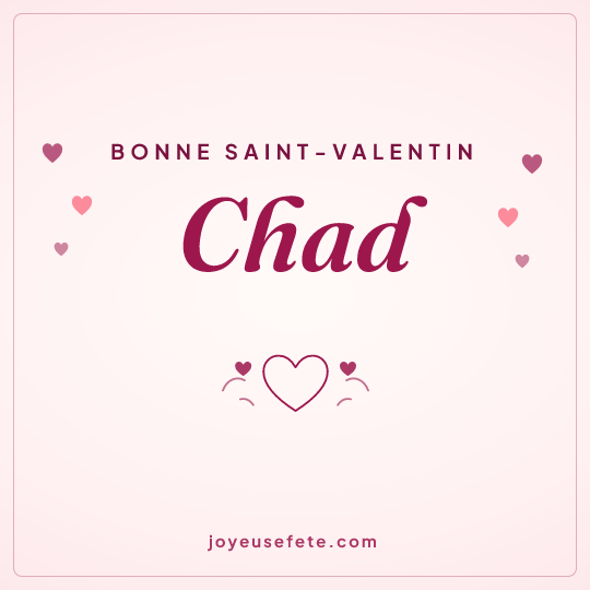 Image carrée « Bonne Saint-Valentin Chad » pour WhatsApp