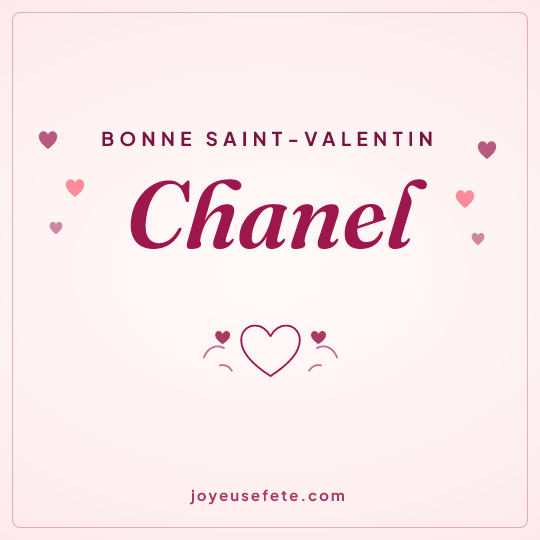 Image carrée « Bonne Saint-Valentin Chanel » pour WhatsApp