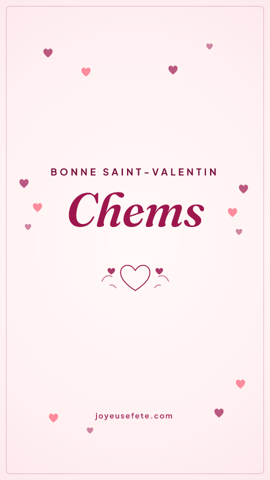 Image « Bonne Saint-Valentin Chems » au format story