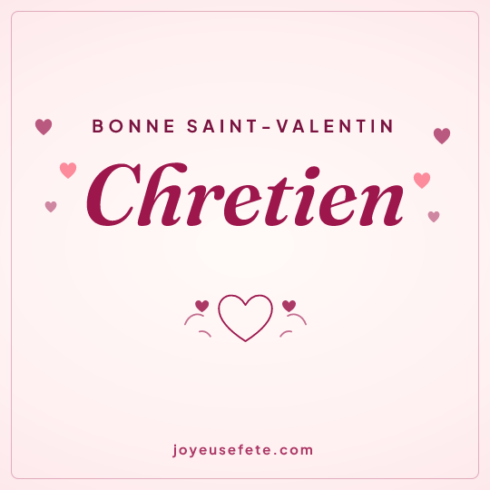 Image carrée « Bonne Saint-Valentin Chretien » pour WhatsApp