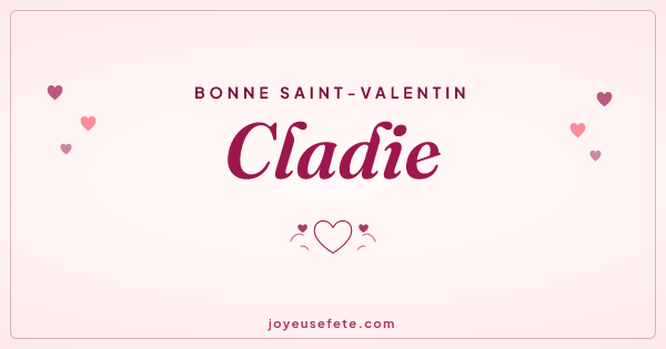 Image « Bonne Saint-Valentin Cladie » au format large
